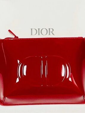 Dior Glossy Red Patent Leather Pouch
